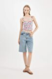 DeFacto Coool Desenli Askılı Poplin Bluz D3516AX24HSBE745