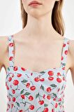 DeFacto Coool Desenli Askılı Poplin Bluz D3516AX24HSBE745