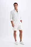 DeFacto Relax Fit Beyaz Jean Bermuda Şort Z4460AZ24SMWT34