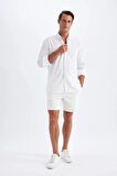 DeFacto Relax Fit Beyaz Jean Bermuda Şort Z4460AZ24SMWT34