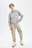 DeFacto Erkek Çocuk Kargo Cepli Beli Bağcıklı Lastikli Paça Jogger Paça Gabardin Pantolon C6623A824AUBG129