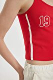 DeFacto Coool Fitted Spor Baskılı Ribana Atlet D4249AX24HSRD63