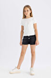 Kız Çocuk Mom Fit Jean Şort