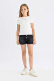 Kız Çocuk Mom Fit Jean Şort