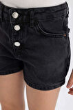 Kız Çocuk Mom Fit Jean Şort