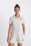 DeFactoFit NBA Los Angeles Lakers Polo Yaka Nakış Baskı Waffle Kısa Kollu Tişört C6308AX24HSGR379