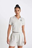DeFactoFit NBA Los Angeles Lakers Polo Yaka Nakış Baskı Waffle Kısa Kollu Tişört C6308AX24HSGR379