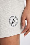 DeFactoFit NBA Los Angeles Lakers Kısa Paça Waffle Şort C6309AX24HSGR379