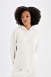 DeFactoFit Oversize Geniş Kalıp Modal Kapüşonlu Kanguru Cepli Sporcu Sweatshirt B5206AX24AUER218