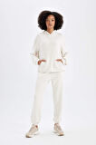 DeFactoFit Oversize Geniş Kalıp Modal Kapüşonlu Kanguru Cepli Sporcu Sweatshirt B5206AX24AUER218