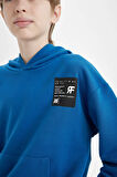 DeFacto Erkek Çocuk Oversize Geniş Kalıp Kapüşonlu Cepli Kalın Okul Sweatshirt D1644A824AUBE183