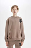 DeFacto Erkek Çocuk Oversize Geniş Kalıp Kapüşonlu Cepli Kalın Okul Sweatshirt D1644A824AUBN551