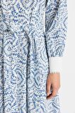 DeFacto Desenli Uzun Kollu Poplin Maxi Elbise C9719AX24HSBE695