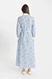 DeFacto Desenli Uzun Kollu Poplin Maxi Elbise C9719AX24HSBE695