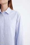 DeFacto Relax Fit Çizgili Poplin Uzun Kollu Gömlek Tunik B6879AX24AUWT34