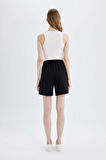 Regular Fit Normal Bel Düz Paça Basic Bermuda Şort