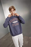 DeFacto Erkek Çocuk Oversize Geniş Kalıp Bisiklet Yaka Yazı Baskılı Okul Sweatshirt D0983A824AUIN254