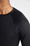 DeFactoFit Slim Fit Dar Kesim Bisiklet Yaka Baskılı Sporcu Uzun Kollu Tişört C8370AX24HSBK81
