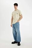 DeFacto Slim Fit Dar Kesim Bisiklet Yaka Baskılı Kısa Kollu Tişört C6912AX24SMBG307