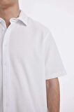 DeFacto Regular Fit Yazlık Pamuklu Kısa Kollu Beyaz Gömlek D1902AX24HSWT34