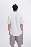 DeFacto Regular Fit Yazlık Pamuklu Kısa Kollu Beyaz Gömlek D1902AX24HSWT34