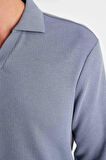 DeFacto Regular Fit Polo Yaka Jakarlı Sweatshirt A9785AX24AUBE729