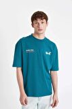 DeFacto Oversize Fit Bisiklet Yaka Sırt Baskılı Kısa Kollu Tişört A4004AX24SMGN1020
