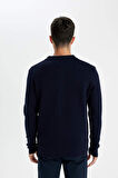 DeFacto Oversize Geniş Kalıp Bisiklet Yaka Kalın Basic Düz Sweatshirt T5139AZ24AUBK81
