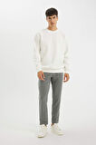 DeFacto Oversize Geniş Kalıp Bisiklet Yaka Kalın Basic Düz Sweatshirt T5139AZ24AUWT32