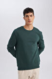 DeFacto Regular Fit Bisiklet Yaka Kalın Basic Düz Sweatshirt T3777AZ24AUGN536