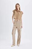 DeFacto Crop Poplin Kısa Kollu Gömlek D1200AX24SMBN156
