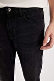 DeFacto Pedro Slim Fit Dar Kalıp Normal Bel Dar Paça Siyah Jean Pantolon R8788AZ24AUNM40