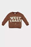 DeFacto Erkek Bebek Bisiklet Yaka Baskılı İçi Yumuşak Tüylü İnce Sweatshirt D0700A524AUBN100