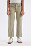 DeFacto Kız Çocuk Straight Fit Düz Geniş Bol Paça Cepli Pamuklu Pantolon C7472A824AUGN497