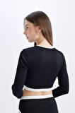 DeFacto Regular Fit Uzun Kollu Sörf Bikini Üstü-Fall in Love D1079AXNSBK81