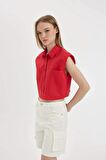 DeFacto Oversize Fit Flamlı Pamuk Kolsuz Gömlek D0358AX24SMRD59