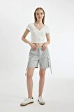 DeFacto Coool Regular Fit Normal Bel Kısa Paça Gabardin Şort D1006AX24SMGR296
