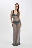DeFacto Regular Fit Kolsuz File Maxi Plaj Elbisesi-Fall in Love B6886AX24HSGR445