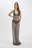 DeFacto Regular Fit Kolsuz File Maxi Plaj Elbisesi-Fall in Love B6886AX24HSGR445
