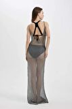 DeFacto Regular Fit Kolsuz File Maxi Plaj Elbisesi-Fall in Love B6886AX24HSGR445