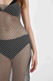 DeFacto Regular Fit Kolsuz File Maxi Plaj Elbisesi-Fall in Love B6886AX24HSGR445