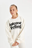 DeFacto Kız Çocuk 2'li Takım Bisiklet Yaka Baskılı Sweatshirt Basic Düz Uzun Tayt A6808A824AUER233