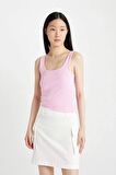 DeFacto Slim Fit Dar Kesim Kare Yaka Fitilli Kaşkorse Atlet X9420AZ24SPPN666