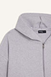 DeFacto Coool Loose Fit Basic Düz Kapüşonlu Fermuarlı Sweatshirt  E1464AX24WNGR210