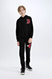 DeFacto Erkek Çocuk NBA Wordmark Kapüşonlu İçi Yumuşak Tüylü Sweatshirt D7900A824WNBK81