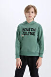 DeFacto Erkek Çocuk NBA Boston Celtics Kapüşonlu İçi Yumuşak Tüylü Sırt Baskılı Sweatshirt D8020A824WNGN757