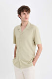 DeFacto 	Modern Fit Polo Yaka Dokulu Penye Kısa Kollu Gömlek C4125AX25SMKH439