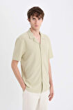 DeFacto 	Modern Fit Polo Yaka Dokulu Penye Kısa Kollu Gömlek C4125AX25SMKH439