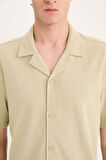 DeFacto 	Modern Fit Polo Yaka Dokulu Penye Kısa Kollu Gömlek C4125AX25SMKH439