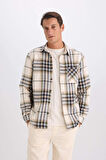 DeFacto Regular Fit Polo Yaka Kareli Flanel Uzun Kollu Gömlek E2763AX24WNBG193